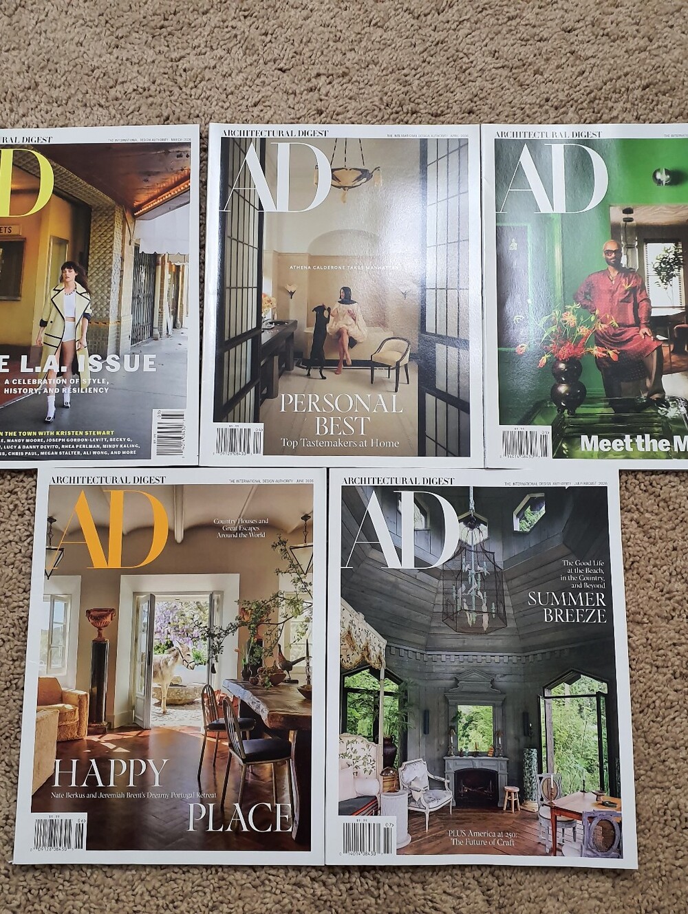 ARCHITECTURAL DIGEST MAGAZINE Lot Of 5 Mar to Aug 2026 Issues For Mag Collectors